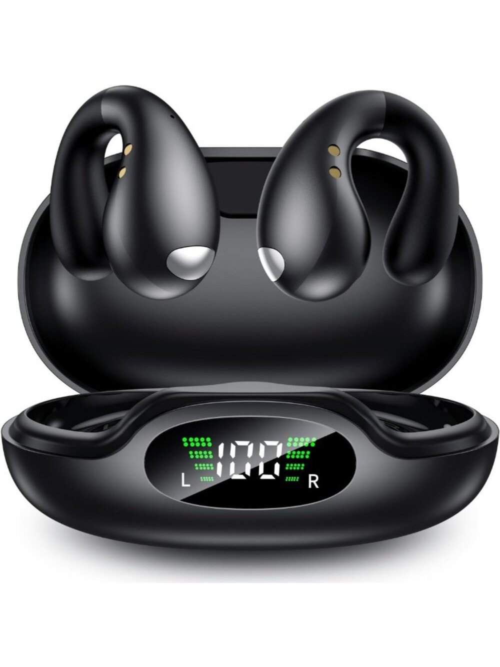 Comfortable Bone Conduction Earbuds - Waterproof Clip-On Open Ear Headphones for